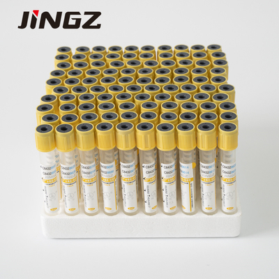Желтая польза трубки 13*100mm активатора сгустка крови геля вакуума 6ml крышки одиночная