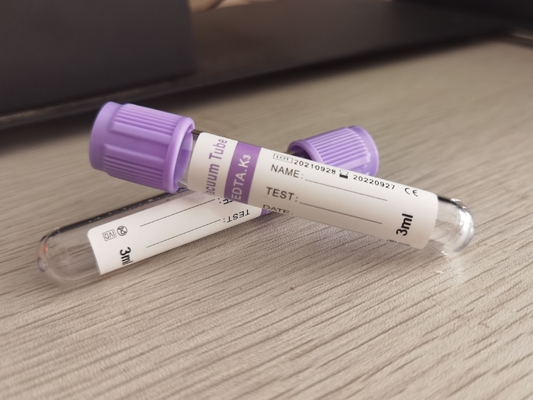 Распыленный ярлык OEM бутылки анализа крови K3edta Vacuum 2ml стеклянный пурпурный