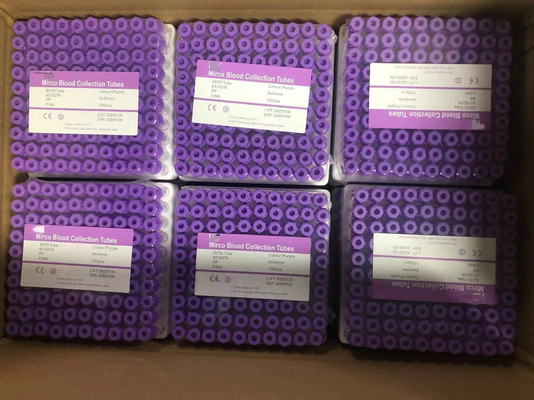 Медицинская стеклянная трубка 100pcs/Pack собрания пробы крови вакуумирует том согласно уровню моря