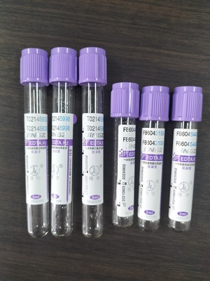 Стеклянная K2 EDTA трубка для 1ml-10ml вместимость с фиолетовым цветом на этикетке трубки в стеклянном материале
