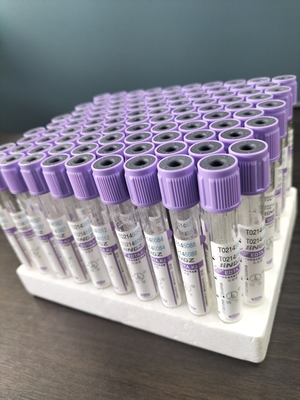 CE Approved K2 EDTA Tube Фиолетовая медицинская трубка для сбора крови с верхней крышкой Тип 1ml-10ml