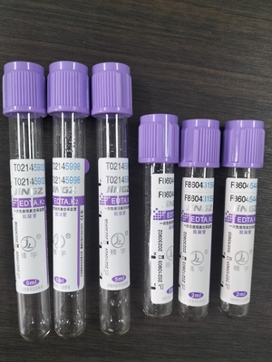 CE Approved K2 EDTA Tube Фиолетовая медицинская трубка для сбора крови с верхней крышкой Тип 1ml-10ml