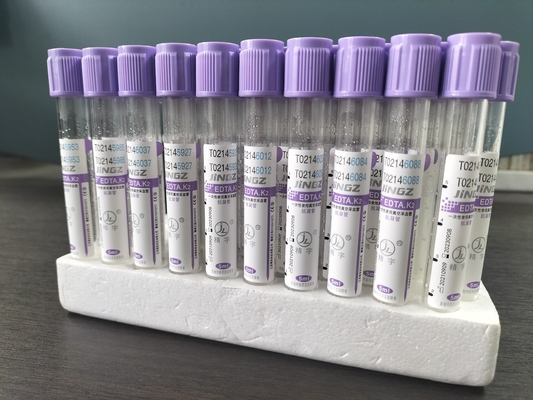 CE Approved K2 EDTA Tube Фиолетовая медицинская трубка для сбора крови с верхней крышкой Тип 1ml-10ml
